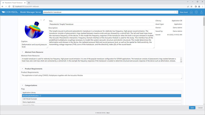 COMSOL Completes the Working Environment for Modeling and Simulation Projects with the Model Manager Server